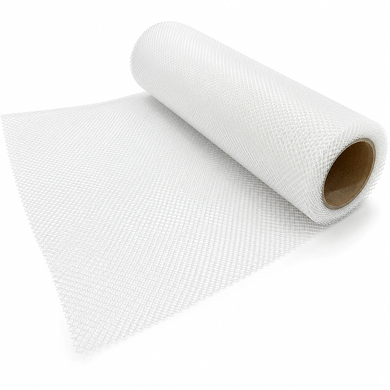 RO membrane feed spacer roll with mesh material unwound