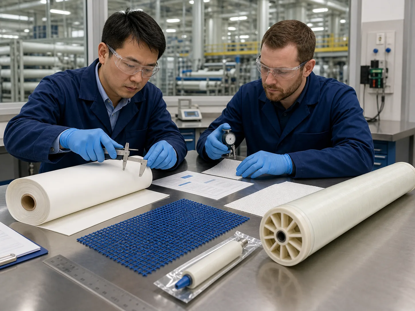 Engineer specifying seawater RO membrane element materials