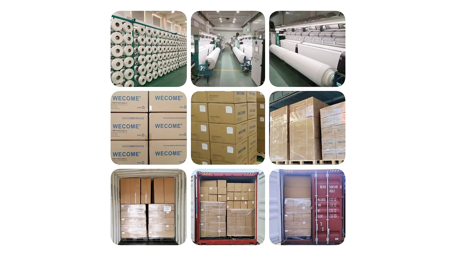 RO membrane materials packaging, palletizing and export loading