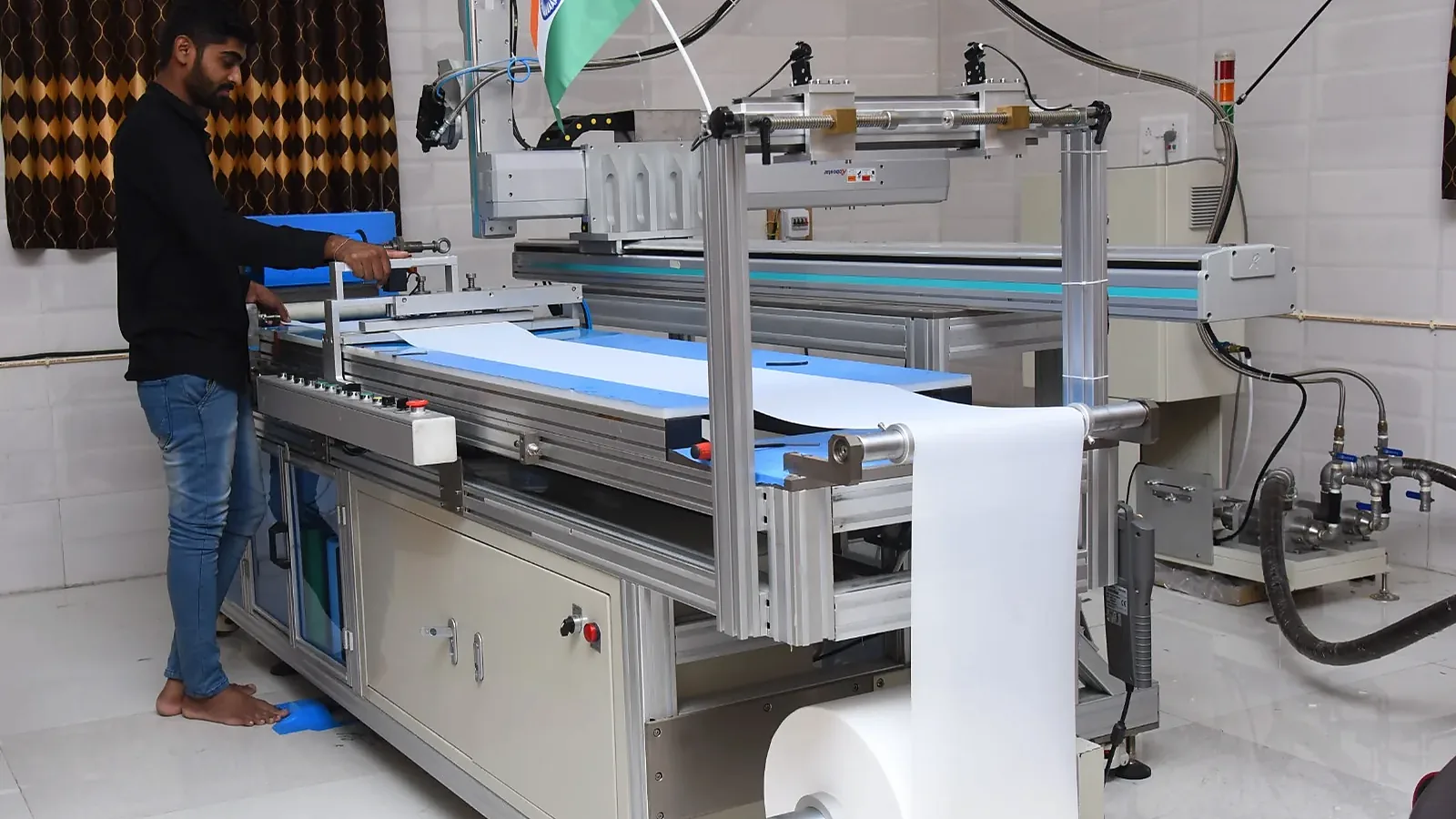 Spiral-wound RO membrane element rolling process