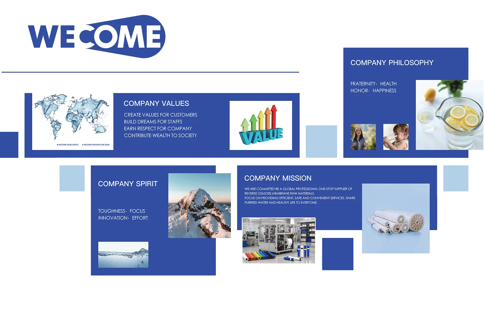 WECOME company vision mission and values for global water treatment partnerships