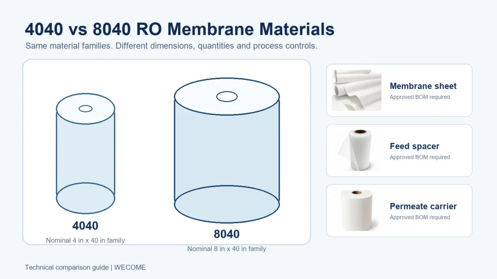 wecome 4040 vs 8040 ro membrane material stack
