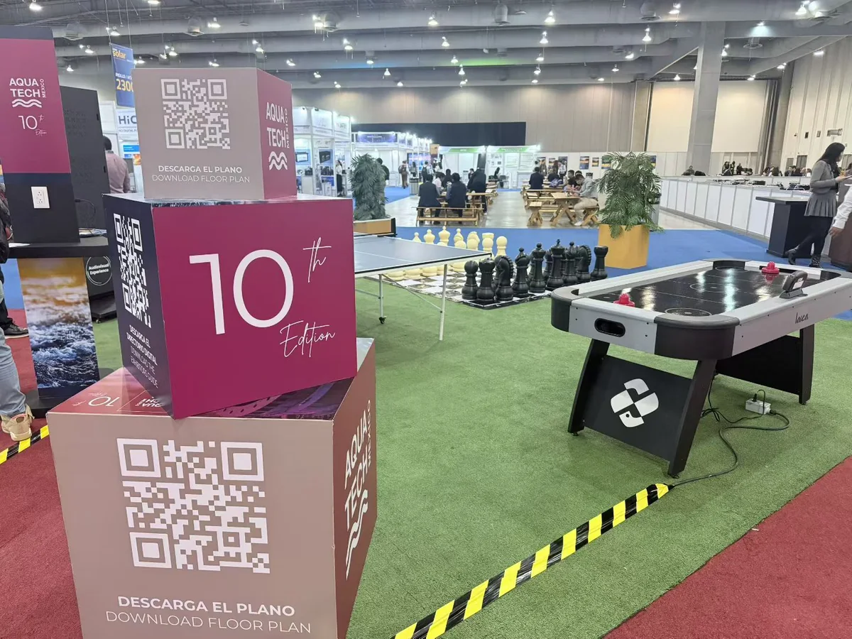 Aquatech Mexico 2026 exhibition floor at Centro Banamex