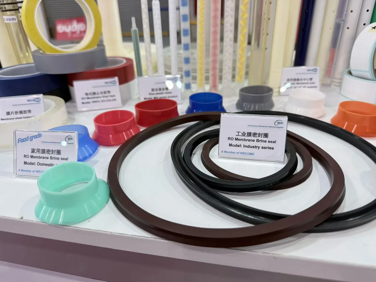 Industrial and residential RO membrane brine seals displayed at Aquatech Mexico
